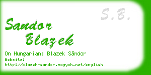 sandor blazek business card